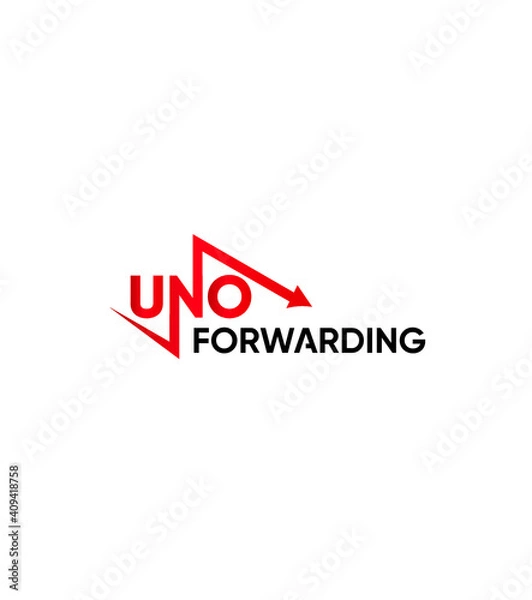 Fototapeta Unique UNO forwarding logo template, vector logo for business and company identity 