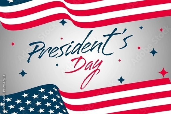 Obraz Simple presidents day banner concept with usa flag background design