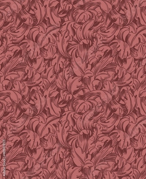 Fototapeta Vector background Baroque style. Outline
