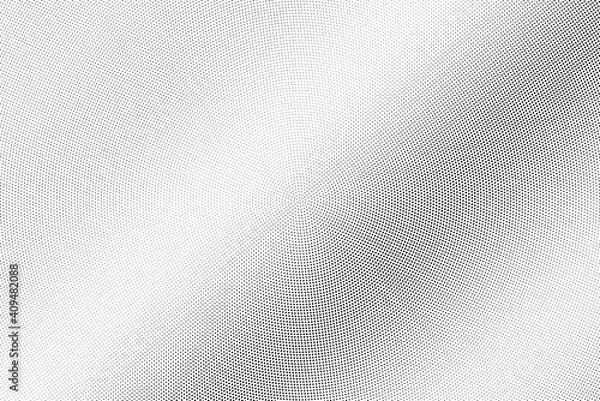 Fototapeta Black and white vector halftone. Subtle halftone digital texture. Faded dotted gradient. Comic effect overlay.