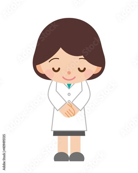 Fototapeta 医師 女性 お辞儀