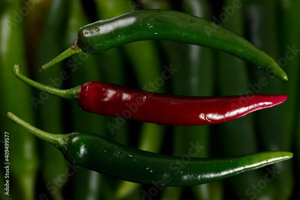 Obraz Pfefferoni grün und rot