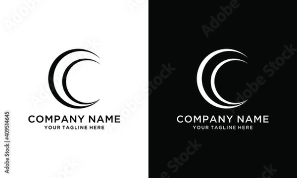 Obraz C logo shape letter moon