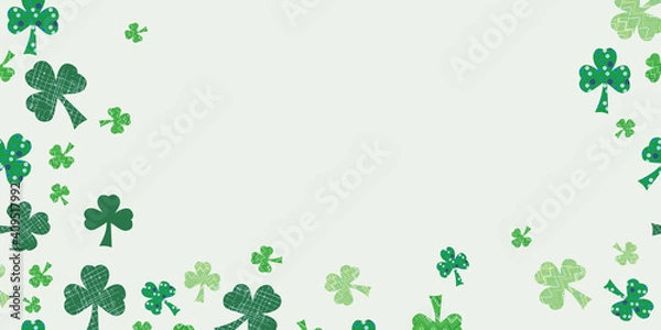 Obraz Shamrock mixer horizontal border seamless vector pattern st. patricks day surface pattern design