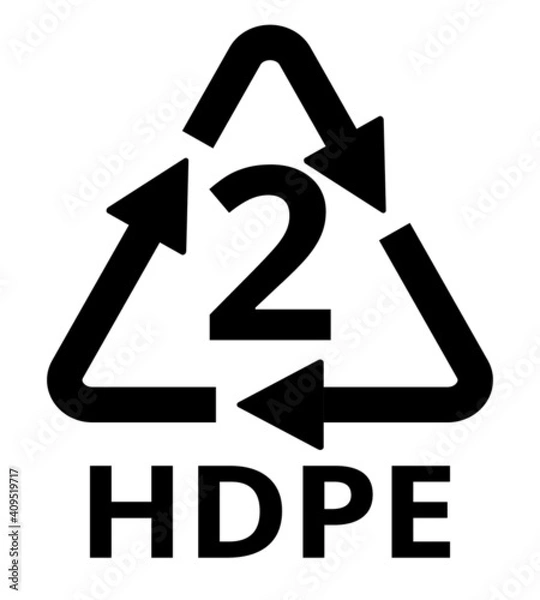 Obraz HDPE icon, Packaging Symbol piktogram