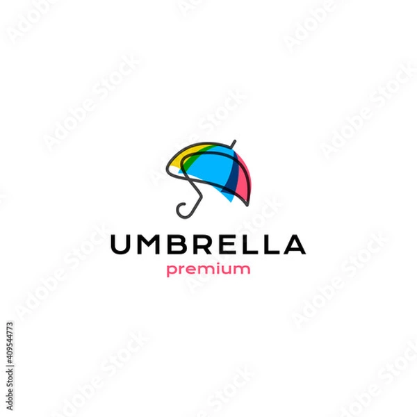 Fototapeta Unique abstract colorful umbrella logo