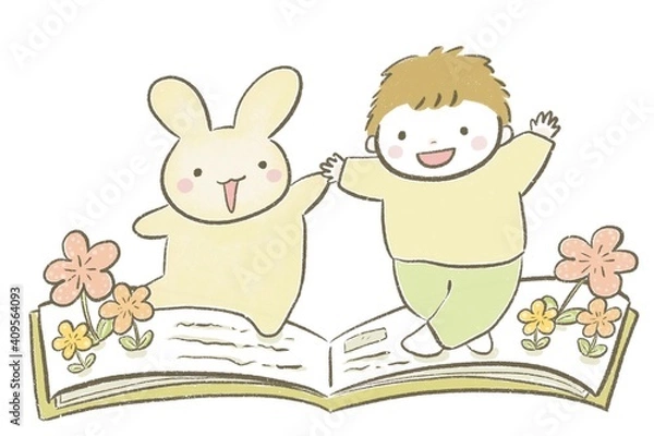 Obraz 絵本の世界を楽しむ男の子