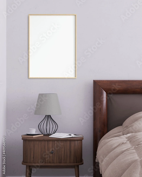 Fototapeta mock up poster frame in interior background. 3D Illustration