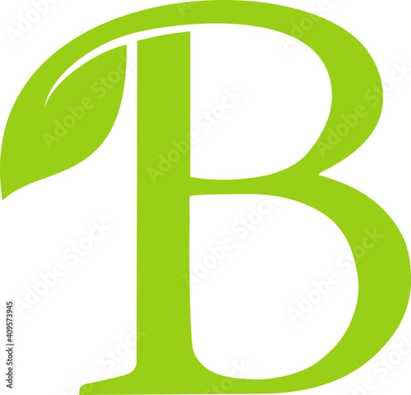 Obraz logo creative letter B and leaf