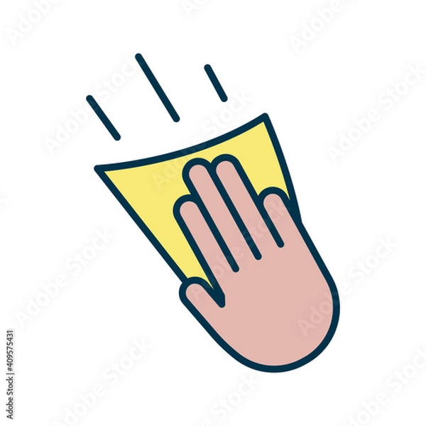 Fototapeta hand cleaning surface flat style icon