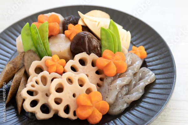 Obraz 煮しめ　お正月料理 　アップ