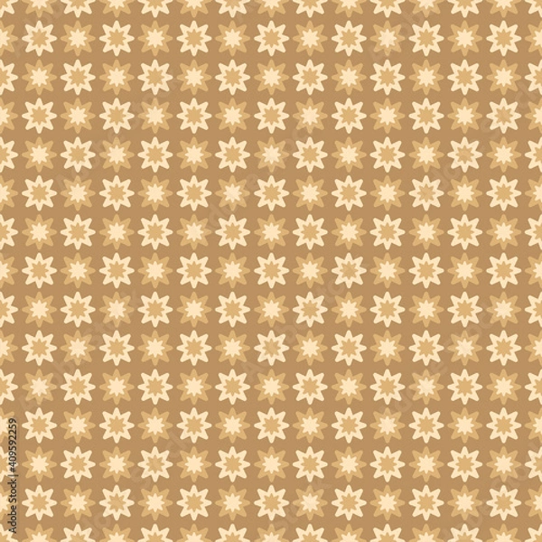 Obraz Vector seamless geometric stars pattern. Brown background.