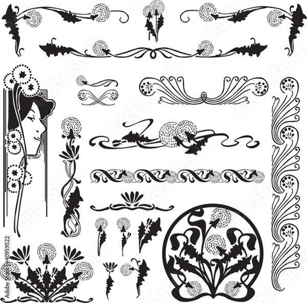 Fototapeta a set of patterns for design purposes