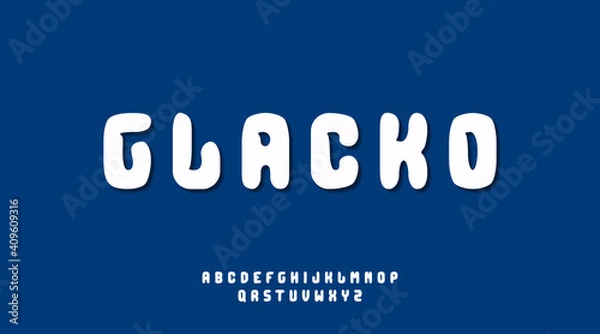 Fototapeta Modern and fun bold rounded font, suitable for logo, logotype, monogram, flyer, poster, comic theme, and children or school theme