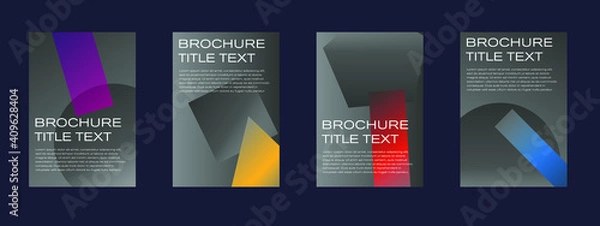 Fototapeta Company identity brochure template collection. Business presentation vector A4 vertical orientation front page mock up set. Corporate report cover abstract geometric illustration design layout bundle.
