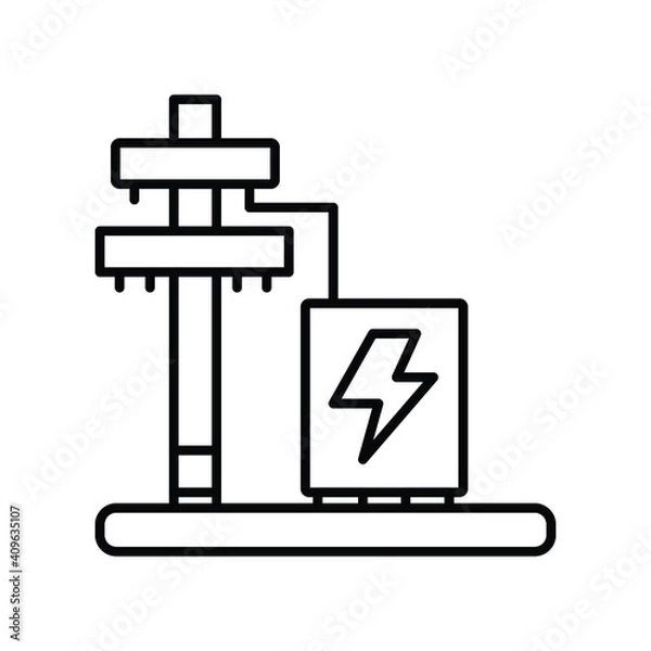 Fototapeta High Voltage Electric Pole line icon