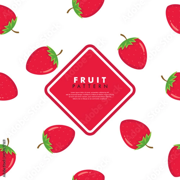 Fototapeta Minimal Creative Strawberry Fruit Background. Modern Horizontal Composition.