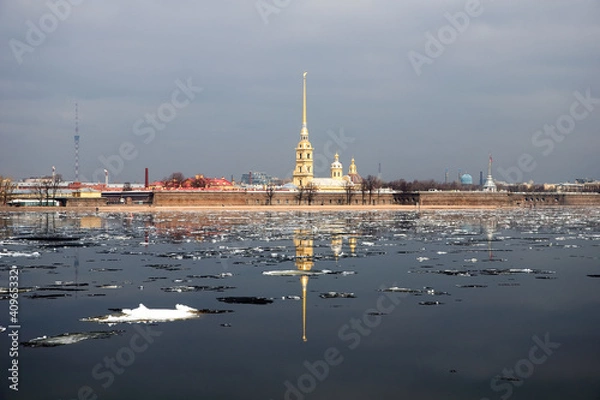 Obraz Петропавловская крепость, ранняя весна. Санкт-Петербург. Россия