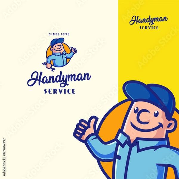 Obraz Handyman Service Mascot Logo Vector