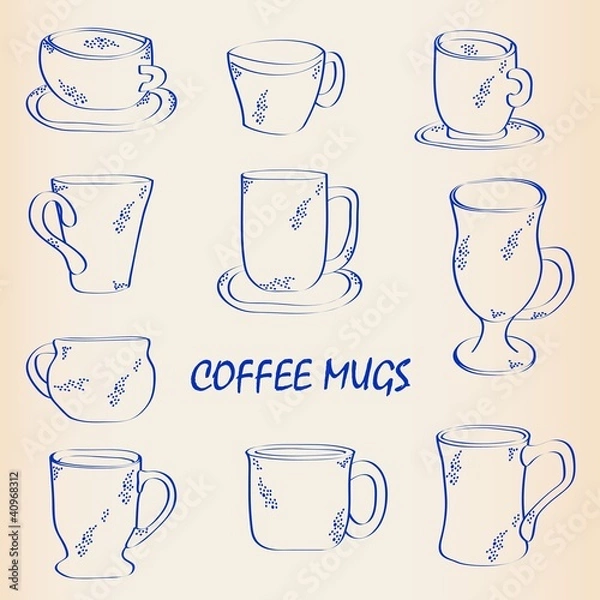 Obraz Coffee Mugs Icon Set