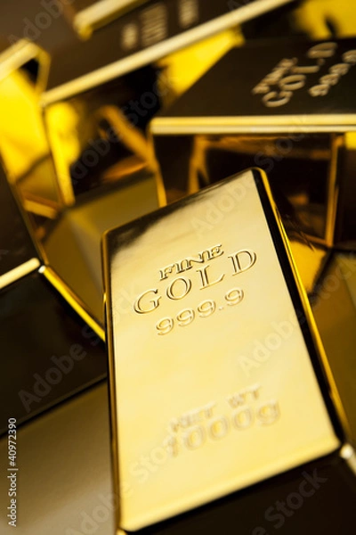 Fototapeta Stack of gold bars