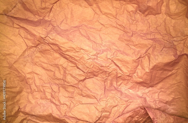 Fototapeta Creased paper tissue background texture. wrinkled tissue paper texture, close up