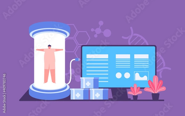 Fototapeta Sterilization result medical vector concept illustration