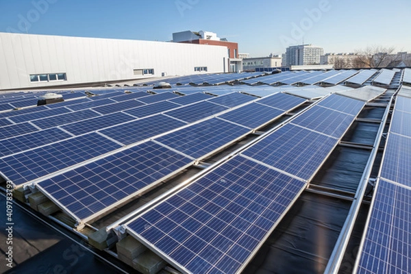 Obraz the solar panels on the roof