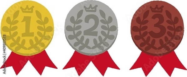 Obraz 金銀銅メダル手描きイラスト