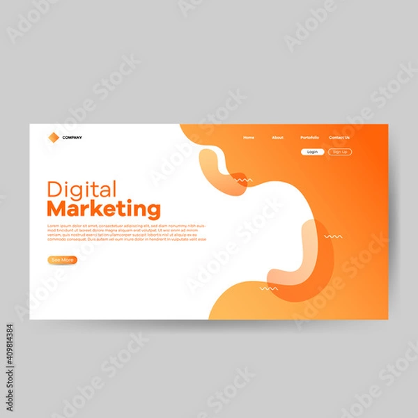 Fototapeta Digital marketing landing page concept template. Website template for websites, or apps.