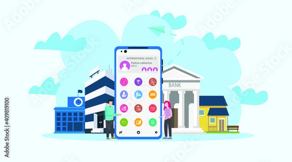 Fototapeta all in one mobile app vector 