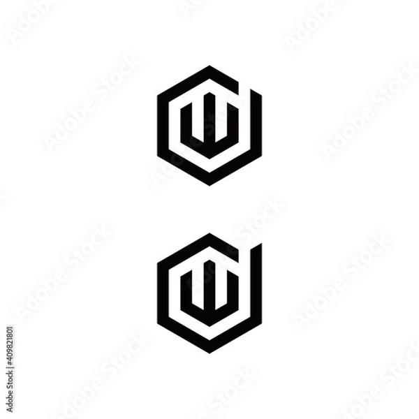 Fototapeta d w dw wd initial logo design vector graphic idea creative