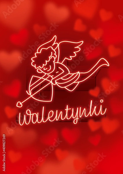 Fototapeta Valentine's Day  - card in Polish