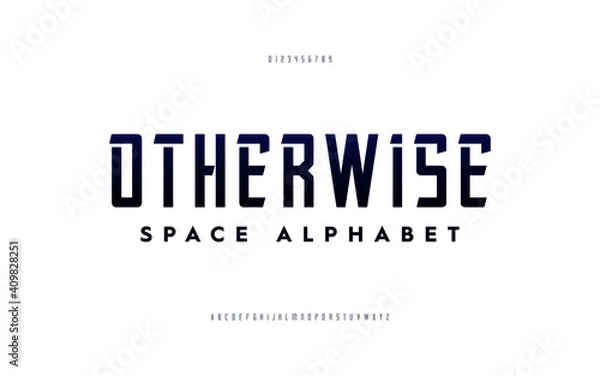 Fototapeta Lettering fashion designs. Modern alphabet fonts. Technology typography futuristic uppercase. vector illustrator