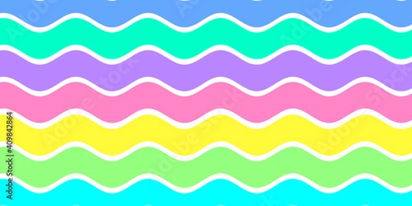 Fototapeta Abstract colorful lines wavy stripes  background. Unicorn rainbow pattern.