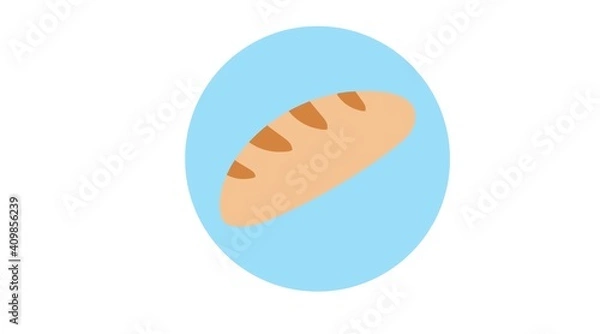 Fototapeta Vector Isolated Illustration of Bread. Bread Flat Icon