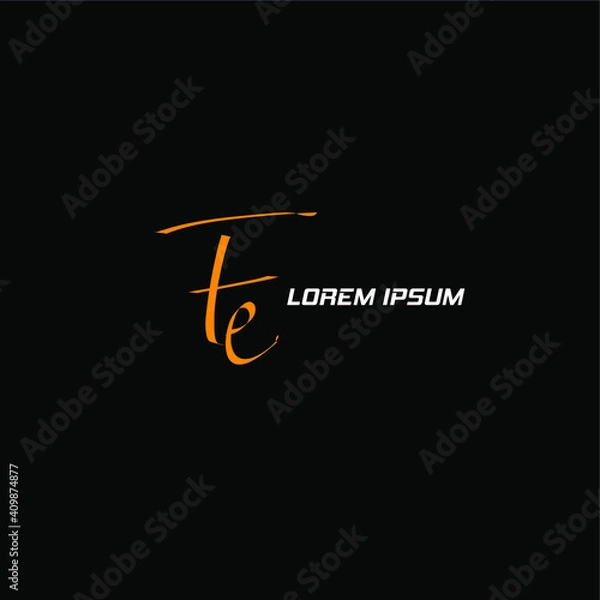 Fototapeta Fe design initials isolated black logo