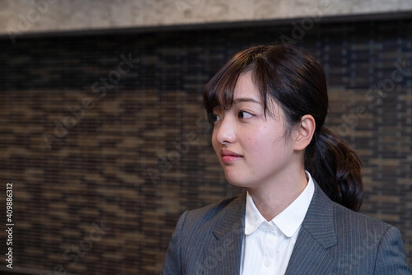 Obraz 女性と雪と自然