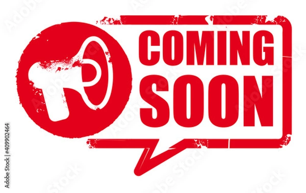 Fototapeta coming soon red rubber stamp vector illustration concept