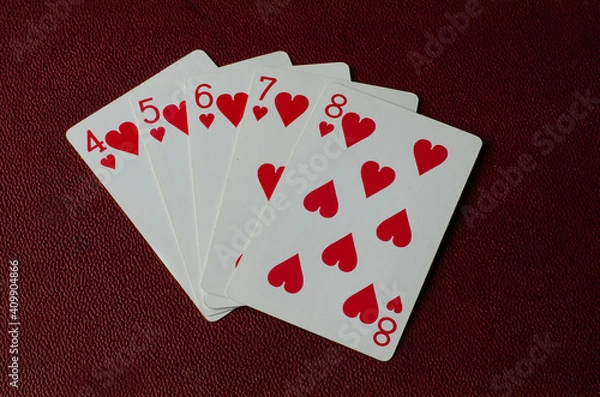 Obraz Straight flush poker hand 