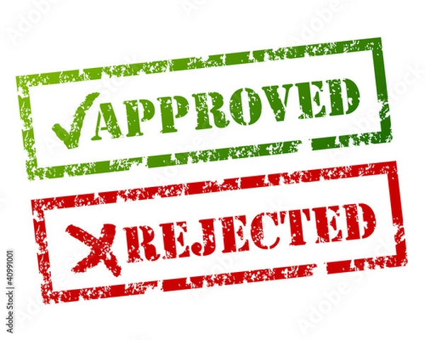 Obraz Approved Rejected sign