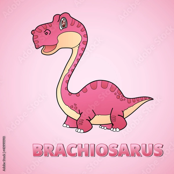 Obraz Brachiosaurus cartoon style.