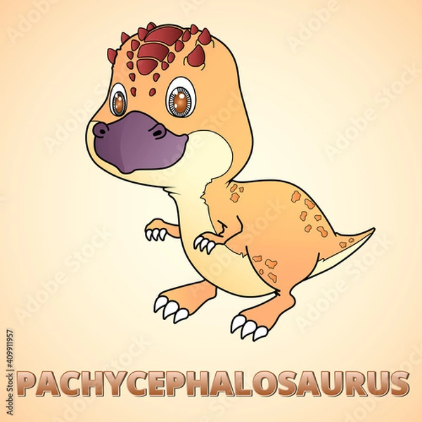 Obraz Pachycephalosaurus cartoon style.