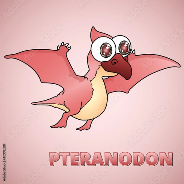 Fototapeta Pteranodon cartoon style.