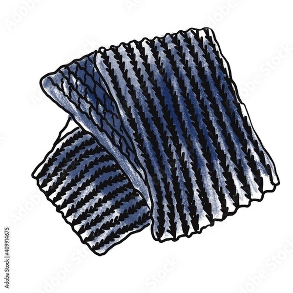 Obraz Blue thread for knitting. Hobby. Sewing 