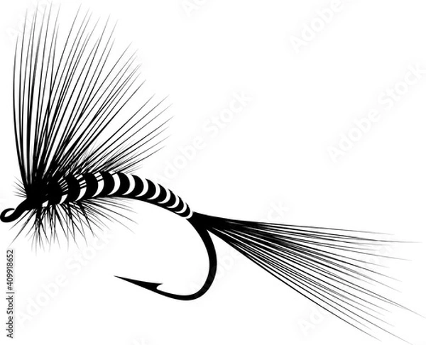 Fototapeta dry fly silhouette