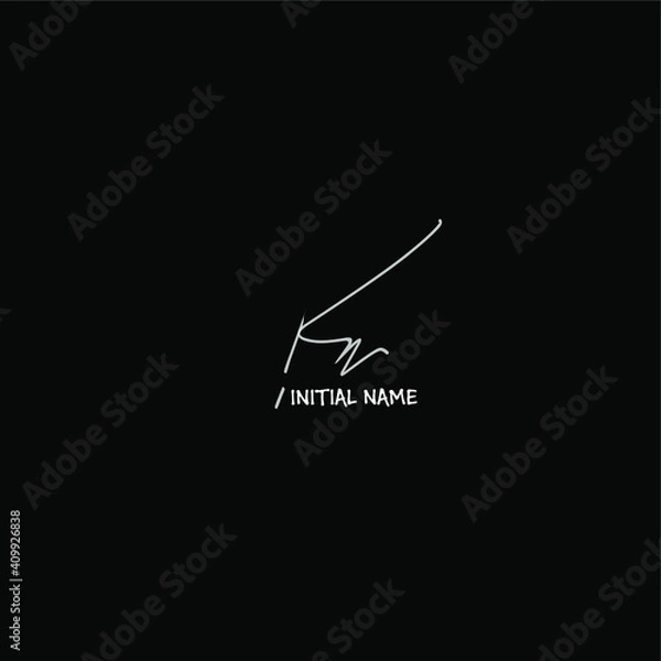 Obraz KN white background handwritten logo