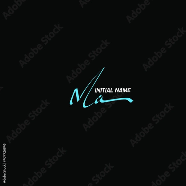 Obraz Ma white background handwritten logo