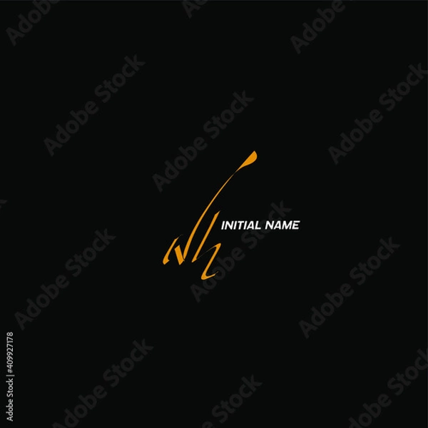 Obraz Nh white background handwritten logo