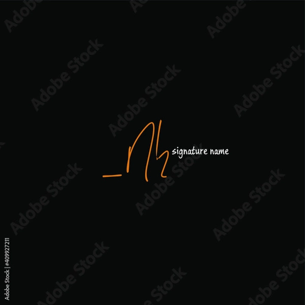 Obraz nh white background handwritten logo
